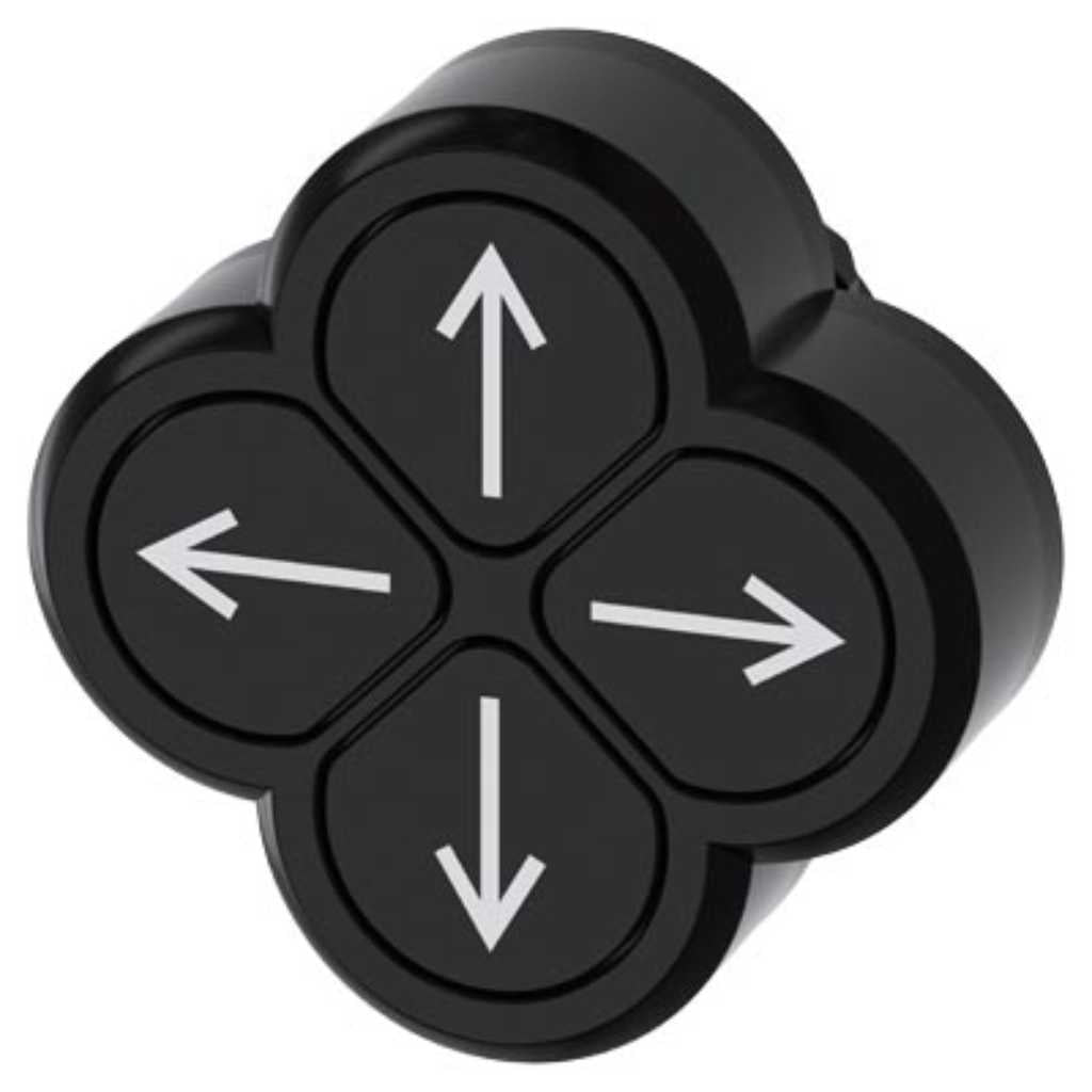 Cabeza pulsador 3SU, 22mm, plástico, negro, rasante