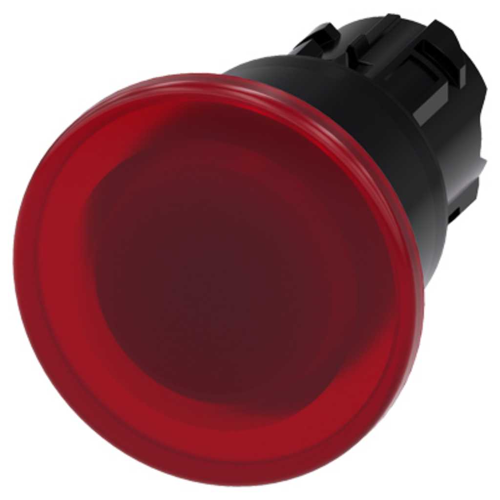 Cabeza seta 3SU, 22mm, plástico, rojo, seta