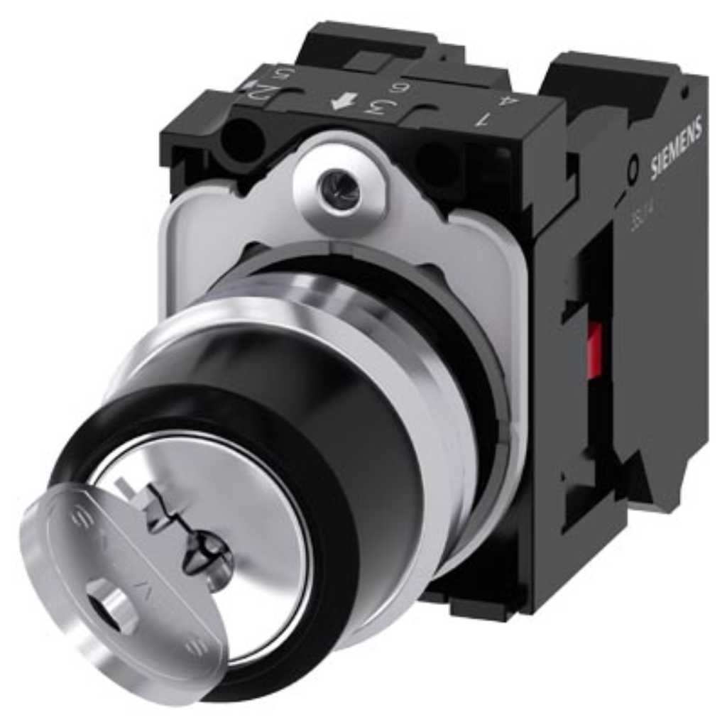 Pulsador 3SU, 22mm, metal, 1NC, resorte