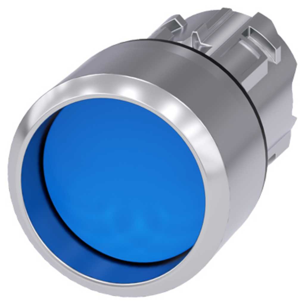 Cabeza pulsador 3SU, 22mm, metal, azul, saliente