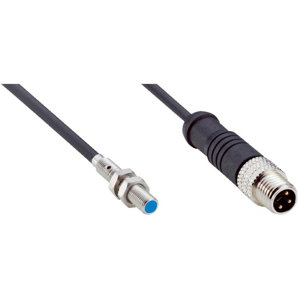 Inductivo IMM04, PNP NO, Sn=0,6 mm ultracorta, enrasado, C.c. 3 hilos, M8 3P
