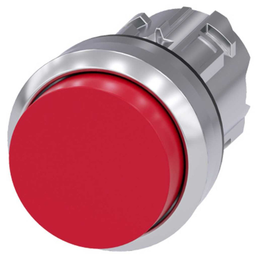 Cabeza pulsador 3SU, 22mm, metal, rojo, saliente