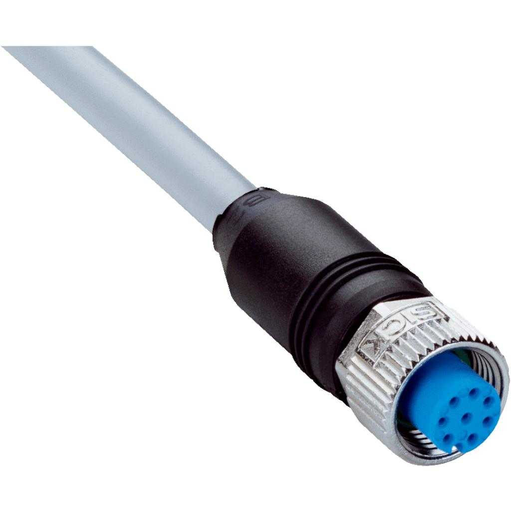Cable sensor YF2, hembra M12 8P cod.A, abierto, apant., 5m 8H PVC