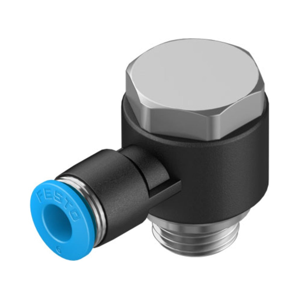 Racor codo orientable QSLV, G1/4, tubo 6 mm