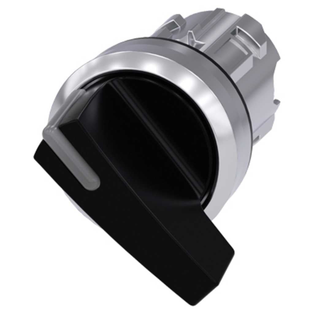 Cabeza selector 3SU, 22mm, metal, negro, selector
