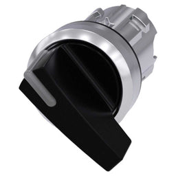 Cabeza selector 3SU, 22mm, metal, negro, selector
