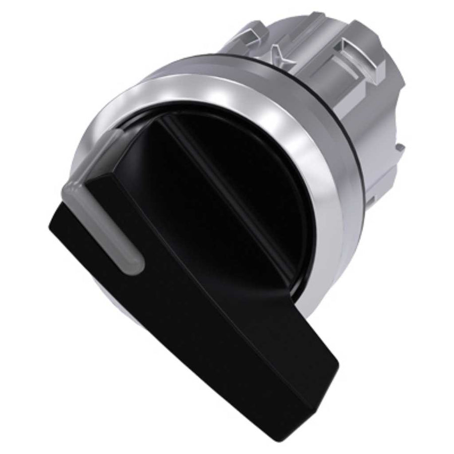 Cabeza selector 3SU, 22mm, metal, negro, selector