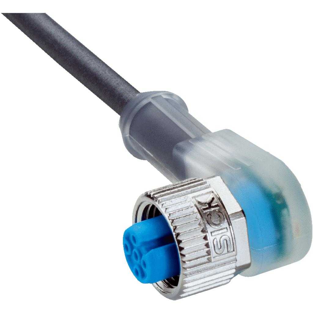 Cable sensor YI2, hembra M12 4P acodado cod.A, abierto, sin apant., 10m 4H PUR
