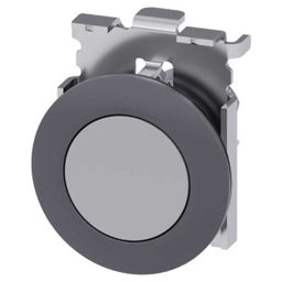 Cabeza pulsador 3SU, 30mm, metal, gris, rasante