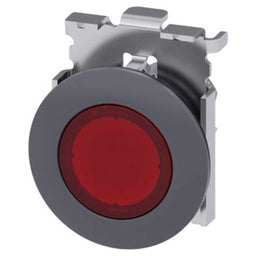 Cabeza pulsador 3SU, 30mm, metal, rojo, rasante