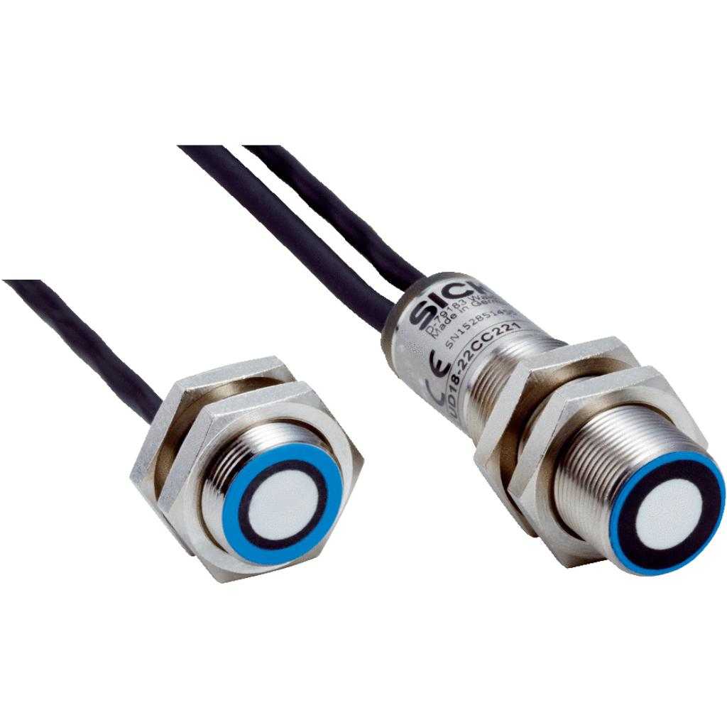 Sensor ultrasonido UD18, Recto, 2 x PNP