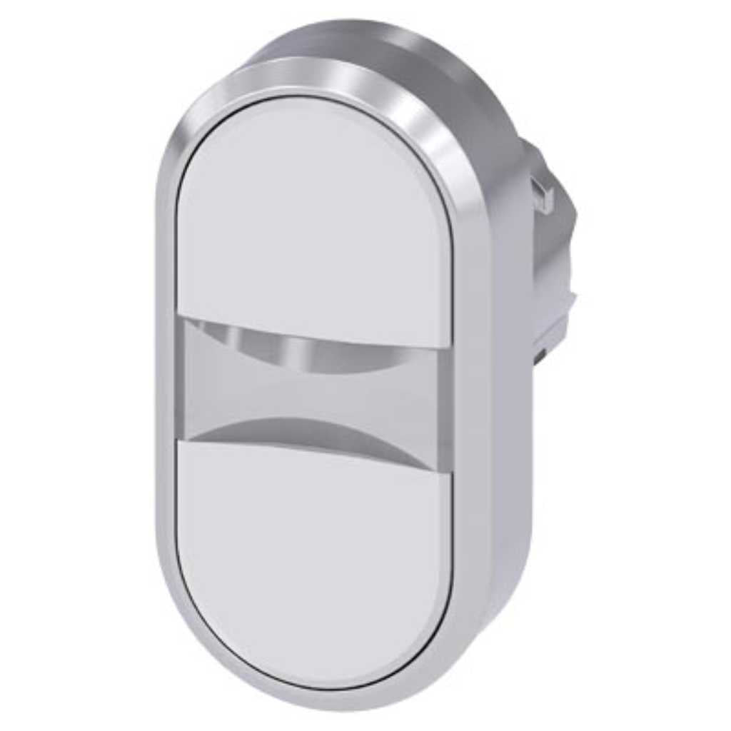 Cabeza pulsador 3SU, 22mm, metal, blanco, rasante