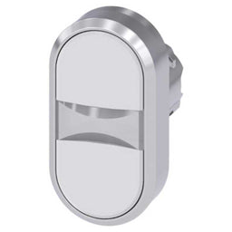 Cabeza pulsador 3SU, 22mm, metal, blanco, rasante
