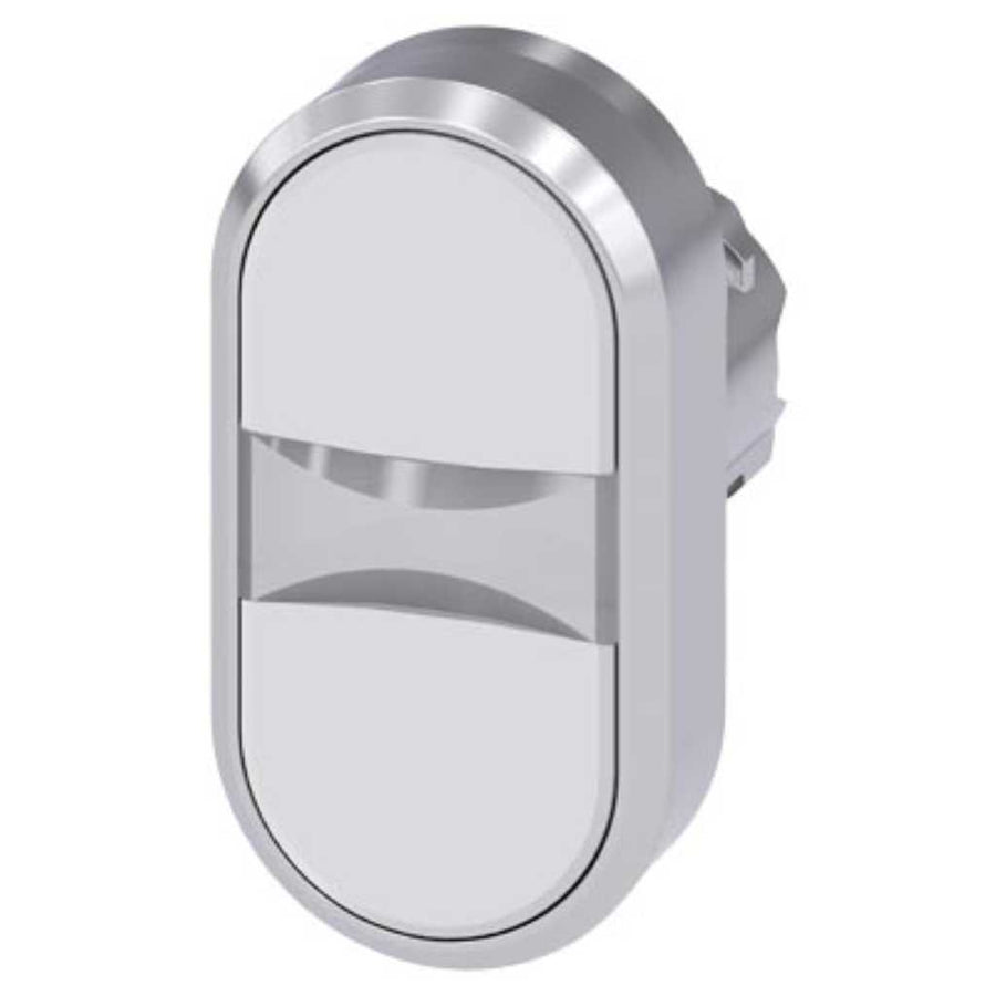 Cabeza pulsador 3SU, 22mm, metal, blanco, rasante