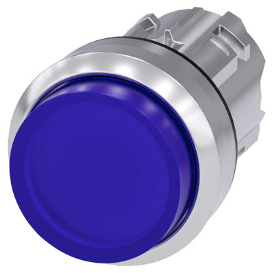 Cabeza pulsador 3SU, 22mm, metal, azul, saliente