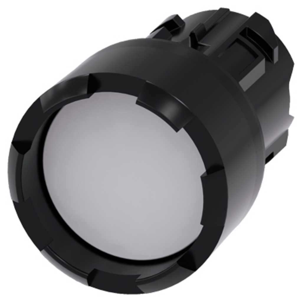 Cabeza pulsador 3SU, 22mm, plástico, blanco, saliente