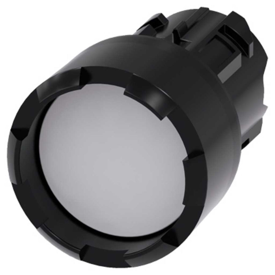 Cabeza pulsador 3SU, 22mm, plástico, blanco, saliente