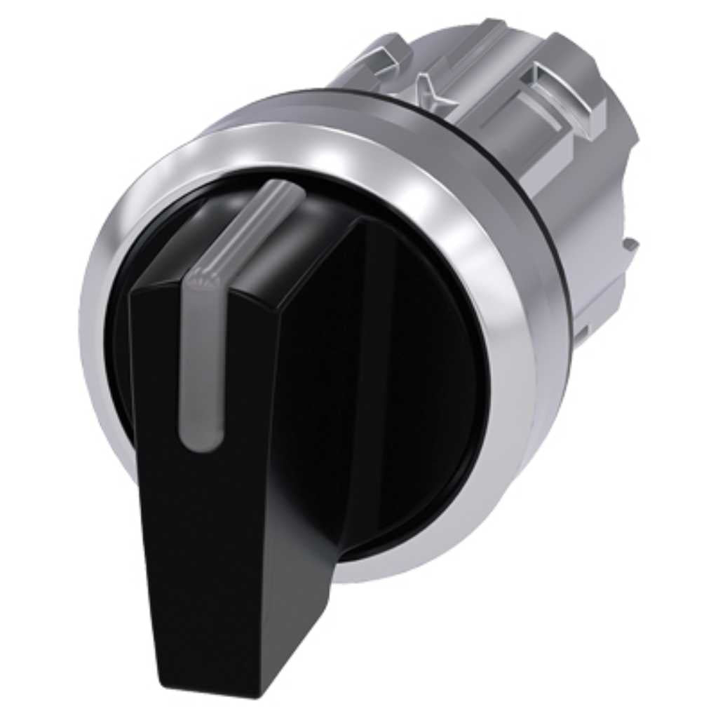 Cabeza selector 3SU, 22mm, metal, negro, selector