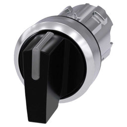 Cabeza selector 3SU, 22mm, metal, negro, selector
