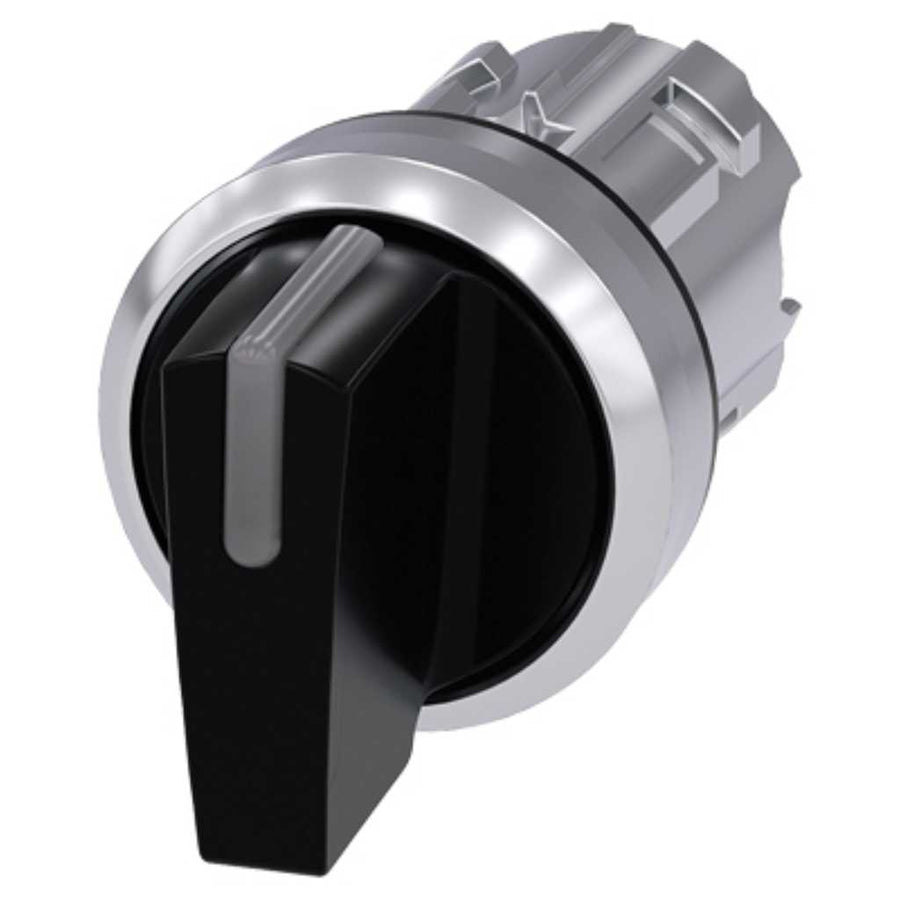 Cabeza selector 3SU, 22mm, metal, negro, selector