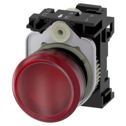 Pulsador 3SU, 22mm, plástico, rojo, resorte