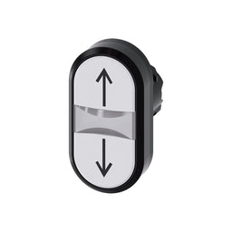 Pulsador doble, 22 mm, redondo, plástico, blanco