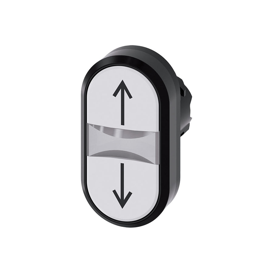 Pulsador doble, 22 mm, redondo, plástico, blanco