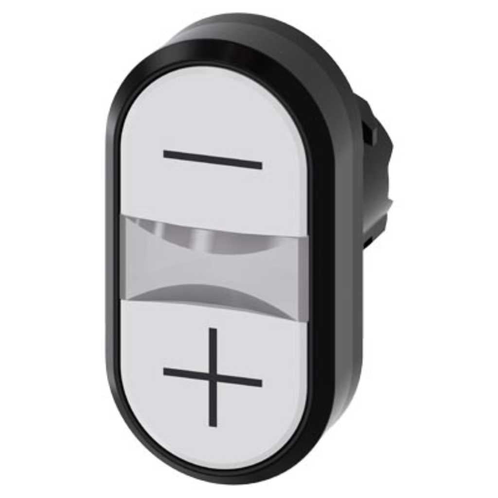 Cabeza pulsador 3SU, 22mm, plástico, blanco, rasante