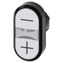 Cabeza pulsador 3SU, 22mm, plástico, blanco, rasante