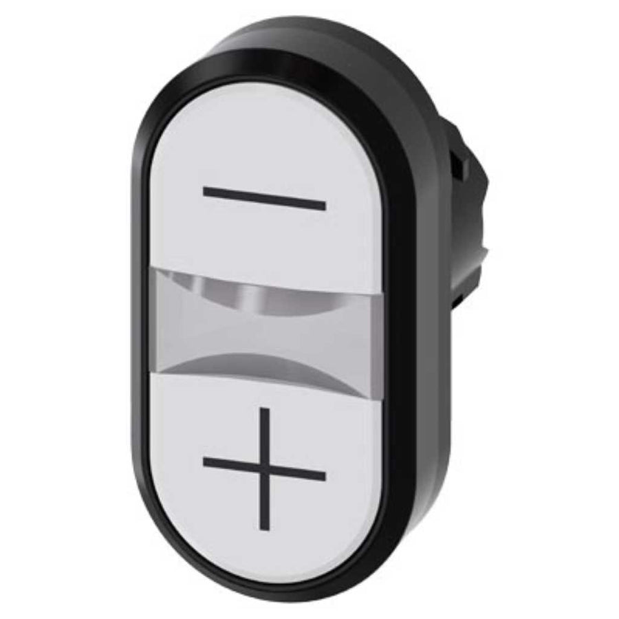 Cabeza pulsador 3SU, 22mm, plástico, blanco, rasante