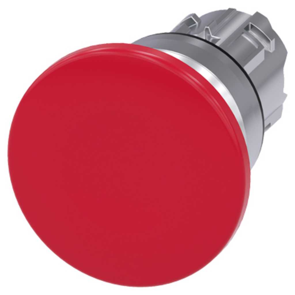 Cabeza seta 3SU, 22mm, metal, rojo, seta