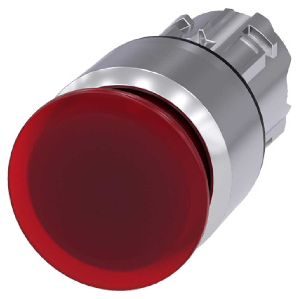 Cabeza seta 3SU, 22mm, metal, rojo, seta