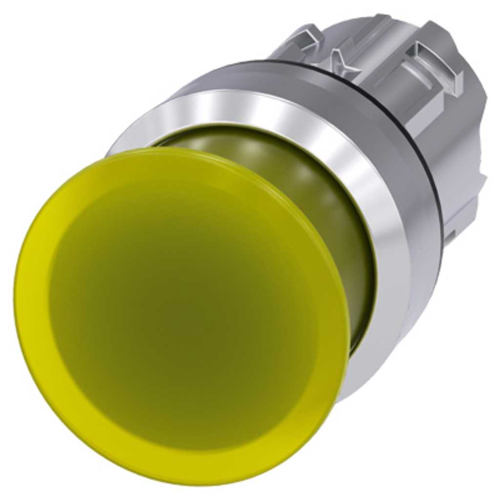 Cabeza seta 3SU, 22mm, metal, amarillo, seta
