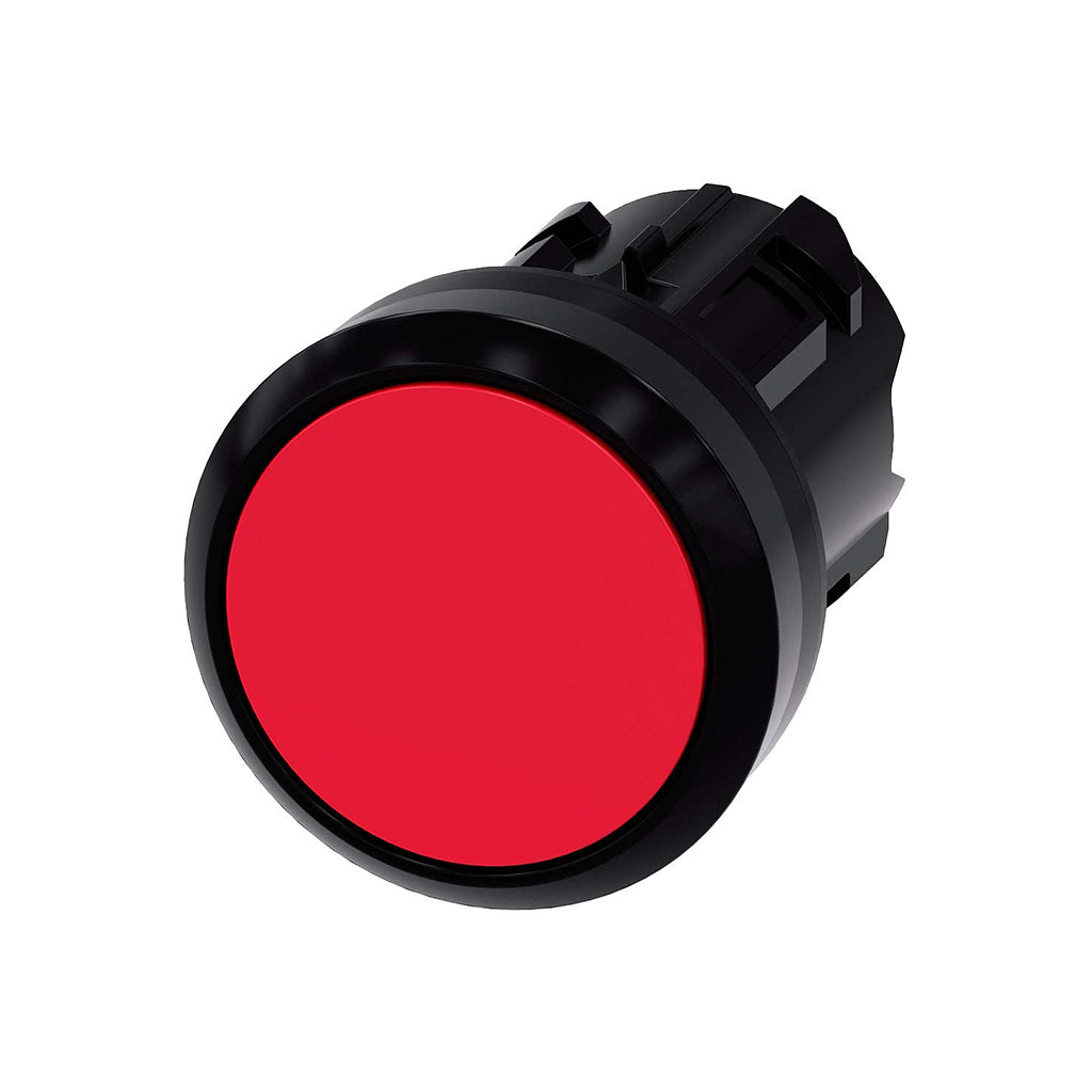 Cabeza pulsador 3SU, 22mm, plástico, rojo, rasante
