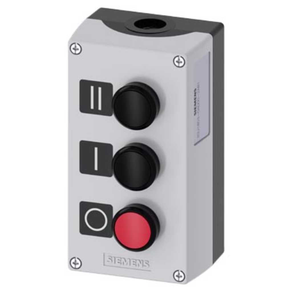 Caja mando 3SU, plástico, 22mm, 3 puntos