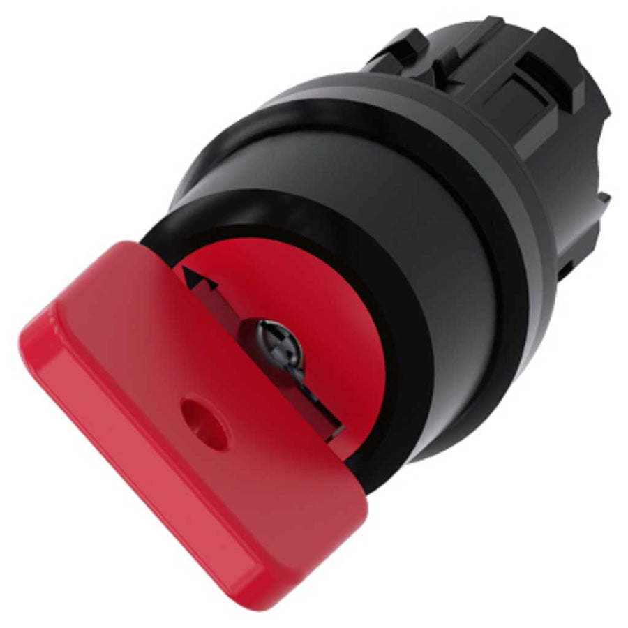 Cabeza llave 3SU, 22mm, plástico, rojo, con llave