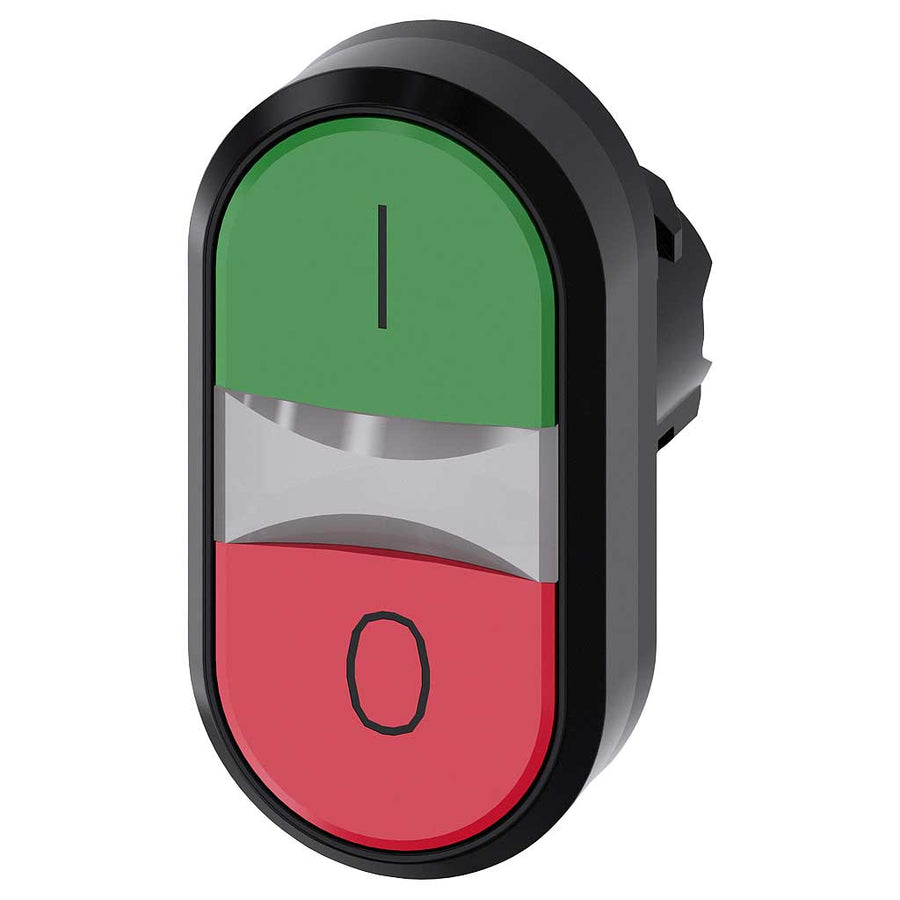 Cabeza pulsador 3SU, 22mm, plástico, rojo, rasante