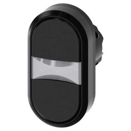 Cabeza pulsador 3SU, 22mm, plástico, negro, rasante