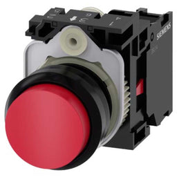 Pulsador 3SU, 22mm, plástico, rojo, 1NC, tornillo