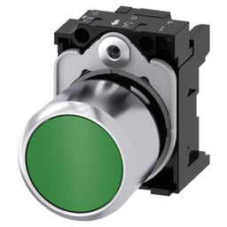 Pulsador 3SU, 12mm, metal, verde