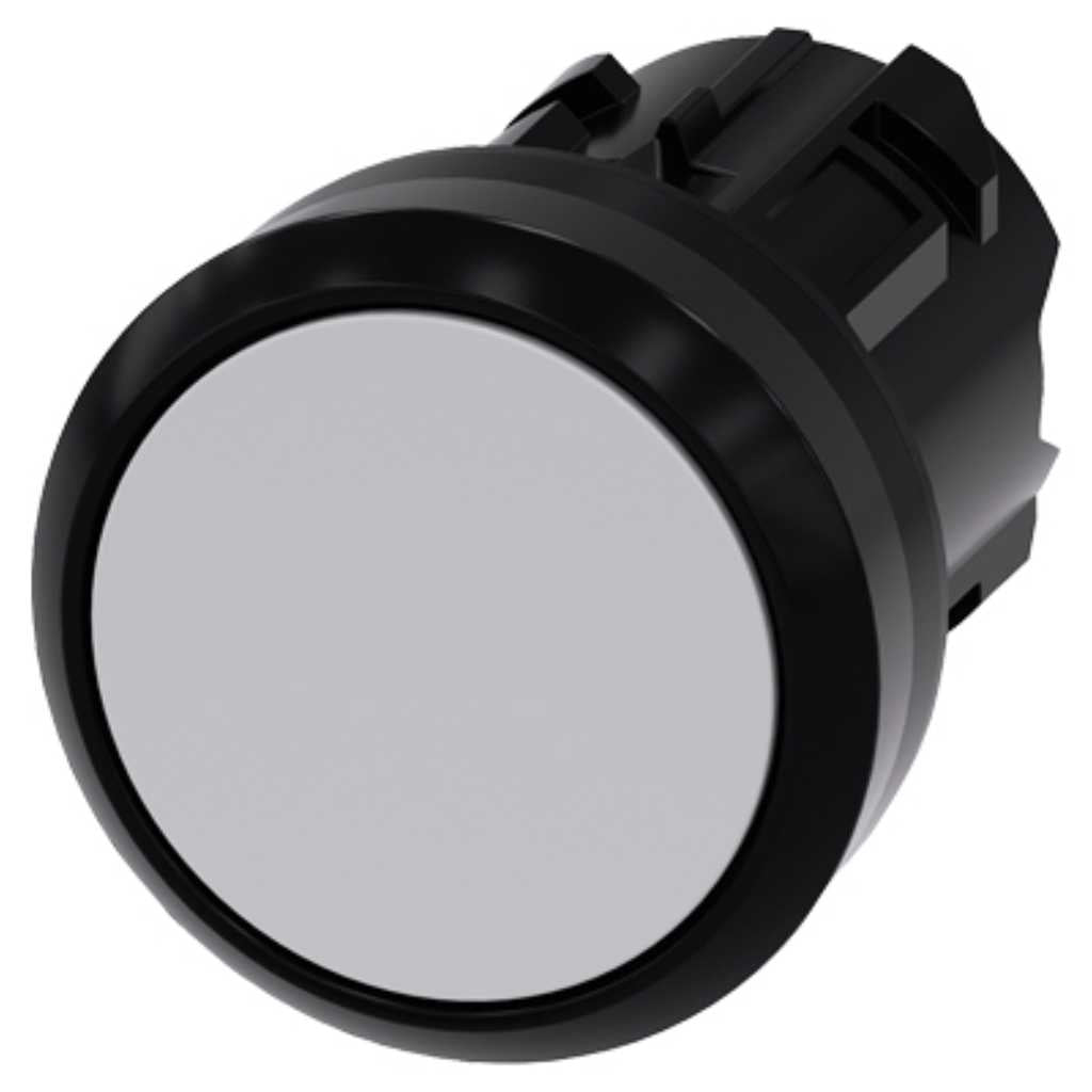 Cabeza pulsador 3SU, 22mm, plástico, gris, rasante