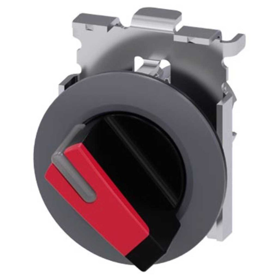 Cabeza selector 3SU, 30mm, metal, rojo, selector