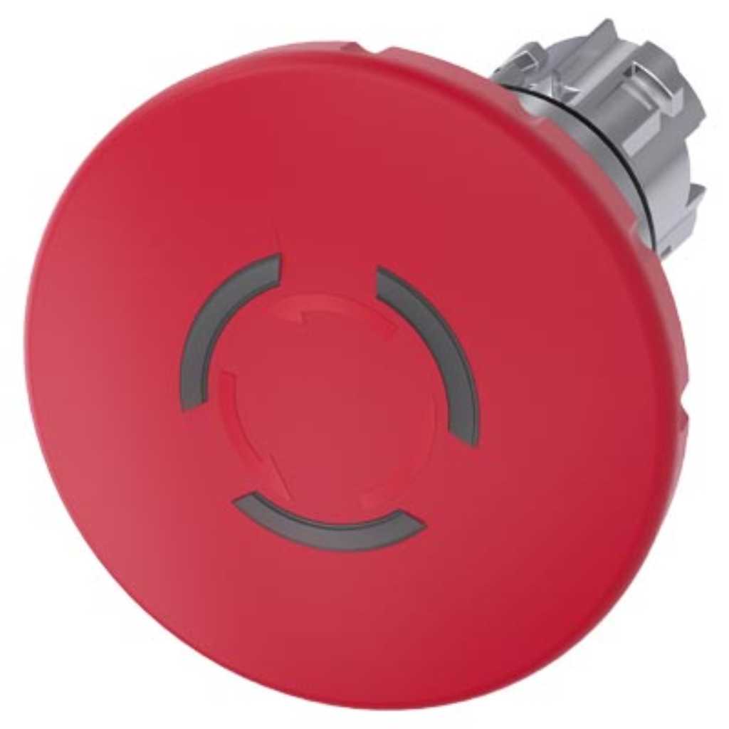 Cabeza seta 3SU, 22mm, metal, rojo, seta