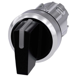 Cabeza selector 3SU, 22mm, metal, negro, selector