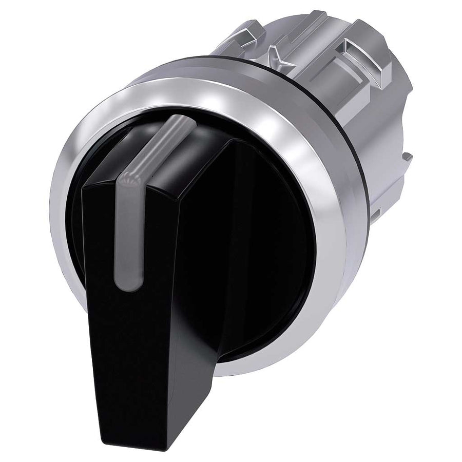 Cabeza selector 3SU, 22mm, metal, negro, selector