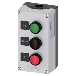 Caja mando 3SU, plástico, 22mm, 3 puntos