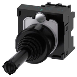 Pulsador 3SU, 22mm, plástico, negro, 1NA, tornillo