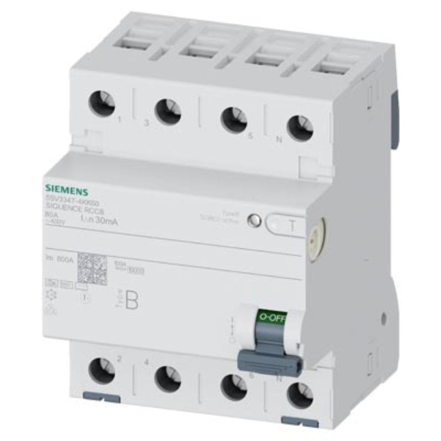 Interruptor diferencial, 4 polos, tipo B, 400V, 80A, 30mA