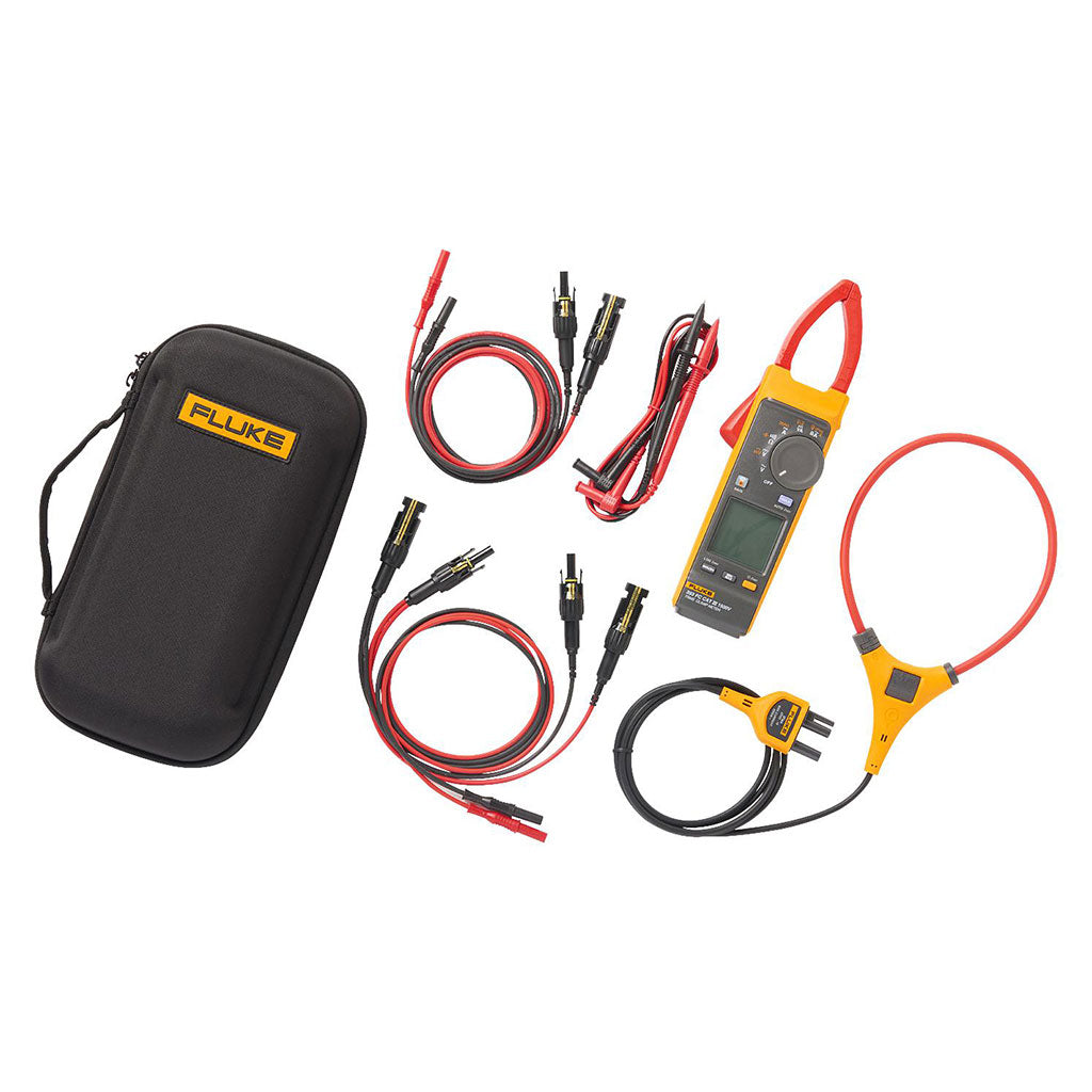 Pinza amperimétrica Fluke 393 FC y juego de cables de prueba MC4