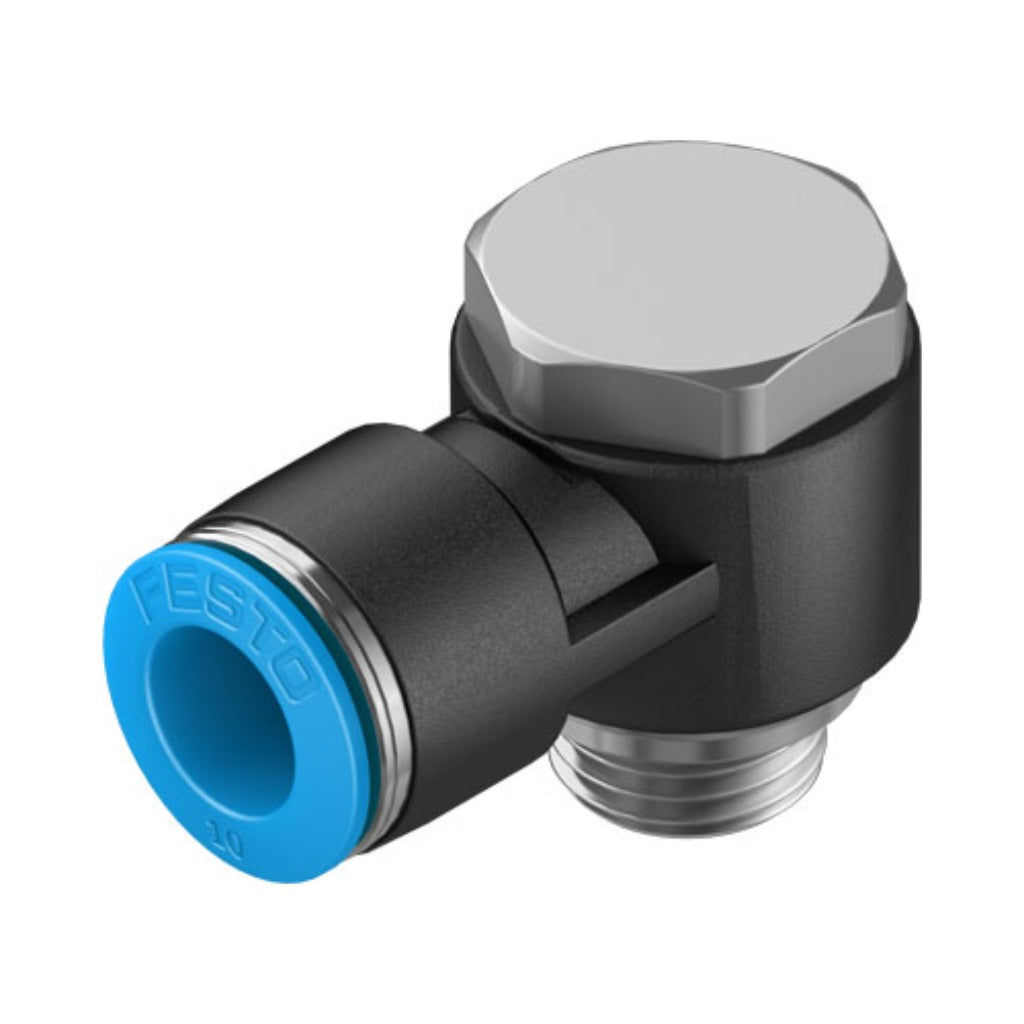 Racor codo orientable QSLV, G1/4, tubo 10 mm